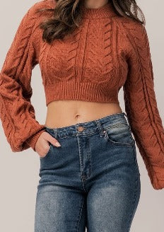 Brick Dayna Crop Sweater